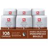 illy, Caffè in Capsule Iperespresso Arabica Selection Brasile, 100% Arabica con Note di Caramello e Frutta Secca, Gusto Intenso, 6 Confezioni da 18 (108 Capsule Totali)