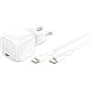 Belkin BoostCharge Caricabatterie da muro compatto da 30 W, caricatore USB-C rapido da viaggio per Apple iPhone, Samsung Galaxy, iPad, AirPods, tablet e altri, cavo da USB-C a C incluso, bianco