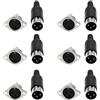 eMagTech 6pcs 3 Pin DIN Spina Maschio Adattatore Femmina Saldatura Pannello Montaggio per Apparecchiature Digitali Segnali Video Telaio
