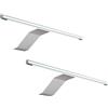 kalb Material für Möbel kalb | Lampada da superficie a LED, 340 x 170 x 40 mm, con modulo LED, 12 VDC, 4 W, 230 lm per lampada, con interruttore e alimentatore, colore: grigio argento, per armadi (grigio argento, set da 2
