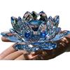 TYGJB Cristallo di Quarzo fine Fiore di Loto Pietre Naturali e minerali Feng Shui Sfera Cristalli Fiori per Souvenir di Nozze (Blu)