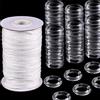 TopHomer 100 anelli trasparenti per tenda a pacchetto e set di cordoncino per tenda da 50 m x 1,8 mm