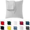 Flowen Federe Cuscini Divano 50x50 Set da 2 Copricuscini Decorativi 100% Cotone Jersey Tessuto Morbido Anallergico Antiacaro e Traspirante Fodere con Cerniera Nascosta Lavabili in Lavatrice