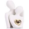 oliruim Statua in ceramica di coppia che si abbraccia, mini coppia in porcellana, regalo per matrimoni, anniversari, fidanzamenti, mensole per la casa e il soggiorno, ornamenti per coppie (12 cm