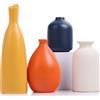 QIANLING Set di 4 vasi colorati in ceramica, moderni gialli, arancioni, blu per la decorazione della casa, ideali per soggiorno, cucina, ufficio, bagno, camino, ingresso, fattoria e tavolino da caffè