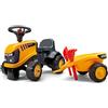 FALK - Portatore JCB con rimorchio - Da 12 mesi - Made in France - pala e rastrello inclusi - 2 stili di personalizzazione - Targa personalizzabile - 215C