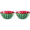 GUZZINI Set 2 Ciotoline Le Murrine in San D 12,5 Cm Smeraldo, Bianco, Rosso