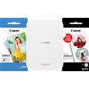 Canon Stampante fotografica portatile a colori Canon Zoemini 2, bianco + Carta fotografica ZINK™ 5 x 7,6 cm (20 fogli) + Carta adesiva circolare ZINK™ 3,3