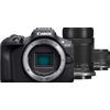 Canon Fotocamera mirrorless Canon EOS R100 + obiettivi RF-S 18-45mm IS STM + RF-S 55-210mm IS STM