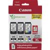 Canon Confezione multipla di cartucce d'inchiostro a resa elevata Canon PG-545XL x2/CL-546XL + carta fotografica