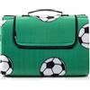 Amago Coperta da Picnic, 150 x 200 cm, Fronte: 100% Pile in PES, Retro: Rivestimento in Alluminio - Disegno Calcio