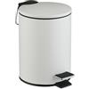 Relaxdays Pattumiera Bagno a Pedale, Cestino da 3 L, Secchio Interno Rimovibile, Coperchio Silenzioso, Metallo, Bianco