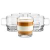 Glasmark KROSNO 1992 Set di 6 Bicchieri da Caffè 240 ml Trasparenti con Manico - Tazze in Vetro per Tè Bevande Calde e Dessert - Design Elegante - Resistenti in Lavastoviglie - Stella