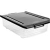 TATAY Scatole Plastica con Coperchio 32 L Sottiletto - Classic | Coperchio con Cerniere Incluse | Manici Ergonomici in ABS | Ruote Integrate | Design Resistente | Plastica BPA Free | 40x57x18 cm, Nero