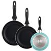 WELL HOME MOBILIARIO & DECORACIÓN Well Home Set di 3 padelle Ø16Ø20Ø24 cm in alluminio pressato in blu opaco