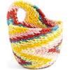 H&H-Tulum, cestino, svuota tasche, in fibra e carta, colorato, stile etnico, fatto a mano, 13xh11 cm