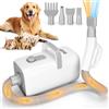 Nobleza Pet Blower - Asciugacapelli professionale per cani, con 4 beccucci, velocità/calore regolabile, tubo e spazzola, basso rumore