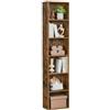 VASAGLE Libreria, Scaffale Libreria a 6 Ripiani, Scaffale Portaoggetti Aperto, 24 x 40 x 178,5 cm, per Soggiorno Studio Sala da Pranzo, Marrone Vintage LBC167K01