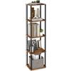 VASAGLE Montaggio Super Veloce Senza Attrezzi, Scaffale Portaoggetti a 5 Ripiani, Autoportante, 23,8 x 38 x 139 cm, Soggiorno, Camera da Letto, Cucina, Marrone Vintage e Nero Inchiostro LLS135K01