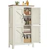 VASAGLE Collezione LIRY - Mobile da Bagno in Stile Farmhouse, Mobiletto con Ante in Stile Fienile, Credenza Cucina, Ripiani Regolabili, Sala da Pranzo Soggiorno, Bianco Vintage BBK773W01