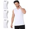 UNDEREA Canottiera da uomo, confezione da 3, 100% cotone, traspirante, scollo a V, Bianco, S