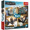 Trefl -How to Train Your Dragon, Dragon Days - Puzzle 4 in 1, 4 puzzle, da 35 a 70 pezzi - Vari livelli di difficoltà, per bambini dai 4 anni in su