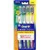 Oral-B Criss Cross Deep Clean Spazzolino manuale con setole medie per adulti, pulisci lingua, set di spazzolini da denti multicolore, marca raccomandata dai dentisti Oral B (confezione familiare in