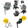 Foppapedretti Trio Tictoc con Ovetto Disk Recline, Seggiolino Disk Grow + Base Disk e Stand Elevo IN OMAGGIO Desert