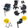 Foppapedretti Trio Tictoc con Ovetto Disk Recline, Seggiolino Disk Grow + Base Disk e Stand Elevo IN OMAGGIO Navy