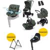 Foppapedretti Trio Tictoc con Ovetto Disk Recline, Seggiolino Disk Grow + Base Disk e Stand Elevo IN OMAGGIO Olive
