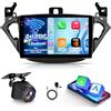NHOPEEW 4+128G Autoradio per Opel Corsa 2015-2019 / Opel Adam 2013-2016 con Wireless Carplay e Android Auto - Schermo incell da 9 pollici Supporto WiFi GPS + Telecamera di retromarcia, Canbus