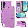 GOTOURED Walle - Custodia per Samsung Galaxy A16 5G, in morbida pelle, con 4 scomparti per carte di credito, blocco RFID, antiurto, con cavalletto e cinturino da polso (viola)