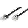 Goobay 68577 Cavo di Collegamento Modulare da 6 Metri, Telefonico, Nero - Spina Rj45 (8P4C) a Spina Rj11/Rj14 (6P4C)