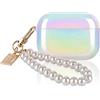 DiyGody Custodia Protettiva per Airpods Pro 2 Generazione, Cover Scintillante in TPU con Portachiavi in Perla per Donne,Case Protettiva Antiurto Antiscivolo Antigraffio per Airpods Pro 2 2022-Colorato
