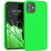 kwmobile Custodia Compatibile con Apple iPhone 12 mini Cover - Back Case per Smartphone in Silicone TPU - Protezione Gommata - verde fluorescente