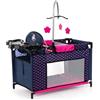 Bayer Design 62654AA letto per bambole multiplo con scomparto, seggiolone integrato, giostrina, accessori per bambola