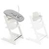 Stokke Seggiolone Tripp Trapp di Stokke, White (Include Sedia + Baby Set 2) con Newborn Set - Design Sicuro, Regolabile, Ergonomico