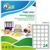 TICO Etichetta adesiva LP4W bianca 100fg A4 tonda Ø40mm (24et/fg) Laser Tico