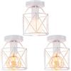 iDEGU Set di 3 lampadari da soffitto industriale E27 lampada da soffitto in ferro vintage, lampada a sospensione a gabbia, diametro 15 cm, illuminazione da soffitto per soggiorno, camera da letto,