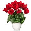 Oairse Piccoli fiori artificiali a forma di ciclamino persicum in vaso, fiori artificiali come veri ortensie di seta per decorazione di nozze, decorazione da tavolo, soggiorno, camera da letto
