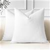 JOTOM 2 Pezzi Federe Cuscini 50x50cm Copricuscini Per Divano in Lino Bianco Decorativo Copricuscini Cuscino Caso Decorazione per la Casa Federe per Divano Soggiorno Letto (Bianco)