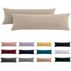 Beqnat Set di 2 federe per cuscini per dormire sul fianco 40x145 - Caldo Beige Fodera per cuscino 145x40 con cerniera 100% Microfibra Resistente e Ipoallergenica Fodera per cuscino per chi dorme sul fianco