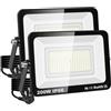 PICAA Lampada da Esterno LED 200W IP66 20000lm, Luce da Parete Sicurezza 6500K Bianco Freddo, per Giardino Cortile Garage Patio Magazzino con Spina UE (2 pz)