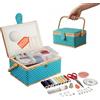 Avilia Set Cucito Completo con Cestino Organizer - Kit 76 Accessori con Vassoio Estraibile e Chiusura Magnetica - Scatola Porta Cucito per Riparazioni, Ricamo e Fai da Te - Ideale per Casa e Viaggio