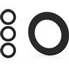 Kos Design Anello Copriforo per Faretti da Incasso - Set da 3 - Anello di Copertura in ABS - per Fori Soffitto 120x82 mm - Nero - Montaggio Pulito (Nero, 120x82)