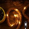 Gresonic Filo di corda di canapa alimentato a rete, 50 LED, 4 m, luce bianca calda, impermeabile, decorazione da giardino per esterni e interni, per gazebo, pergola, Natale, campeggio (bianco caldo