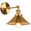 iDEGU Lampade da Parete Industriale Vintage Applique da Parete Retrò in Stile Edison in Metallo E27 Regolabile Plafoniere Applique Interno per Cucina Soggiorno Camera da Letto, 22cm (1x, Oro)