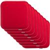 Brandsseller Set di 8 Cuscini in Feltro 35x35x2 cm - Cuscini quadrati e robusti per sedie da interno ed esterno, imbottiti e resistenti - Rosso