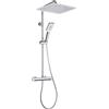 Görbach Colonna Doccia Acciaio Inox con Miscelatore, Colonna Doccia Rubinetto con Asta Doccia Regolabili e Termostatico, Set Doccia a Pioggia con Soffione 35×25 cm Cromo