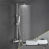 Görbach Colonna Doccia Acciaio Inox con Miscelatore, Colonna Doccia Rubinetto con Asta Doccia Regolabili e Termostatico, Set Doccia a Pioggia con Soffione 30×30 cm Cromo
